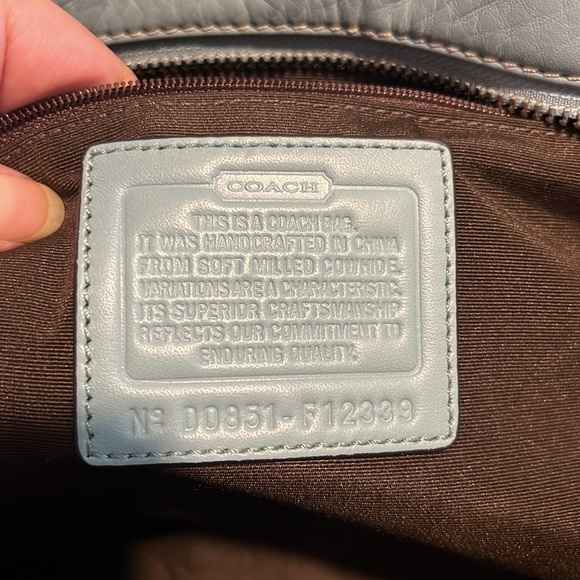 Vintage Coach leather baby blue & brown shoulder bag 00851-F12339 - Picture 4 of 7